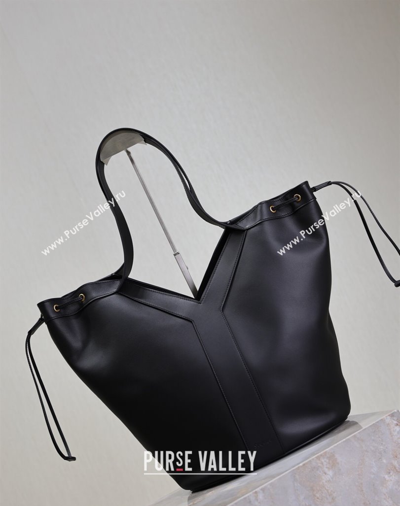 Saint Laurent Y Large Hobo Bag in Leather Black 2025 833160 (YY-250520041)