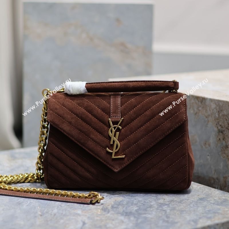 Saint Laurent Medium Monogram College Bag in Suede 392737 Brown 2025 (YY-250520053)