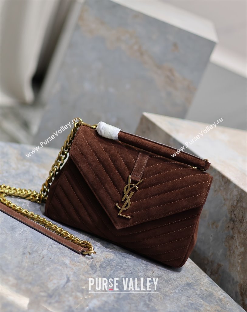 Saint Laurent Medium Monogram College Bag in Suede 392737 Brown 2025 (YY-250520053)