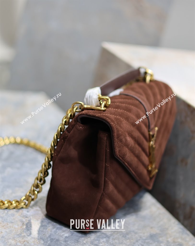 Saint Laurent Medium Monogram College Bag in Suede 392737 Brown 2025 (YY-250520053)