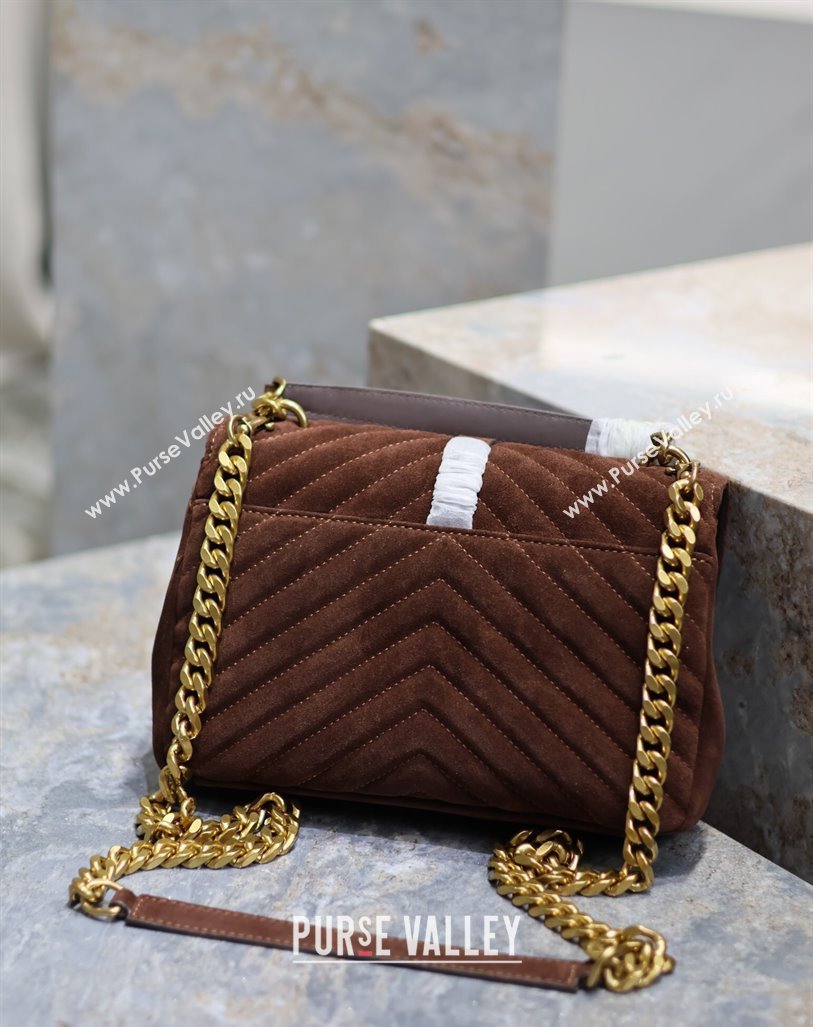 Saint Laurent Medium Monogram College Bag in Suede 392737 Brown 2025 (YY-250520053)