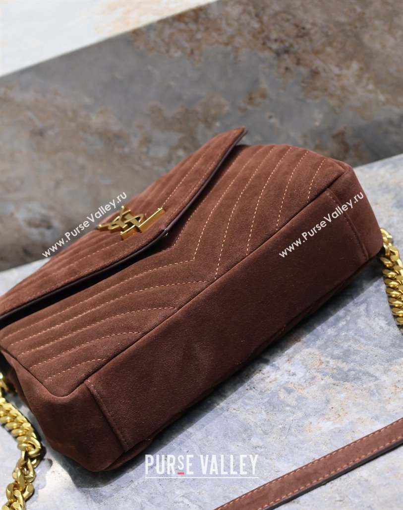 Saint Laurent Medium Monogram College Bag in Suede 392737 Brown 2025 (YY-250520053)