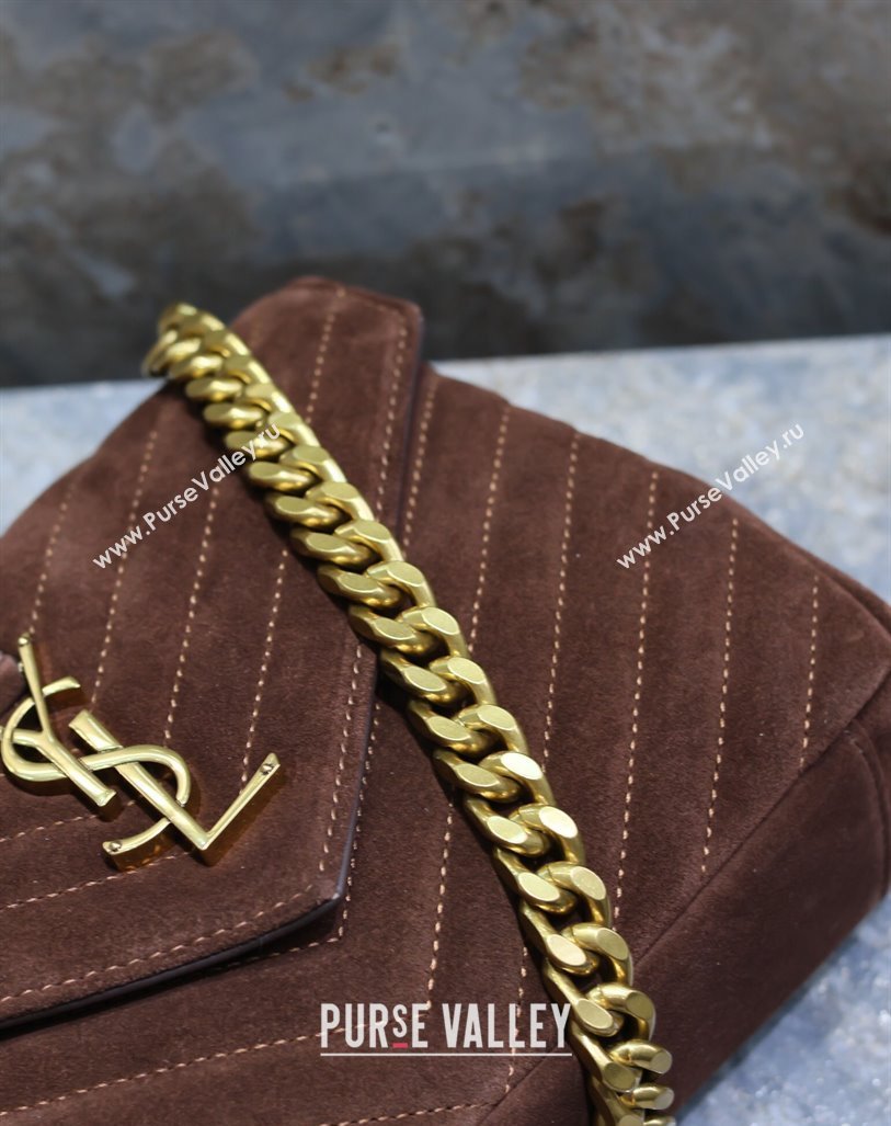 Saint Laurent Medium Monogram College Bag in Suede 392737 Brown 2025 (YY-250520053)