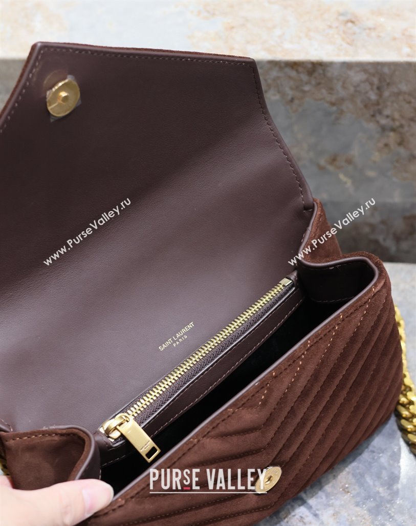 Saint Laurent Medium Monogram College Bag in Suede 392737 Brown 2025 (YY-250520053)