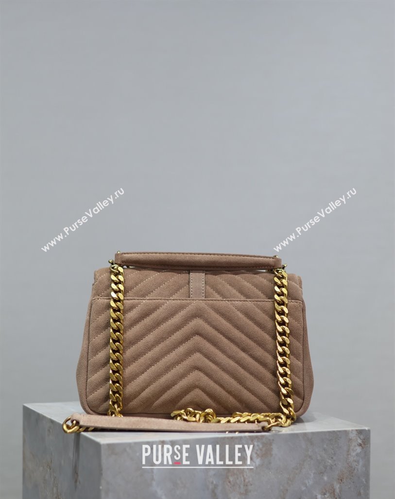 Saint Laurent Medium Monogram College Bag in Suede 392737 Dark Beige 2025 (YY-250520054)