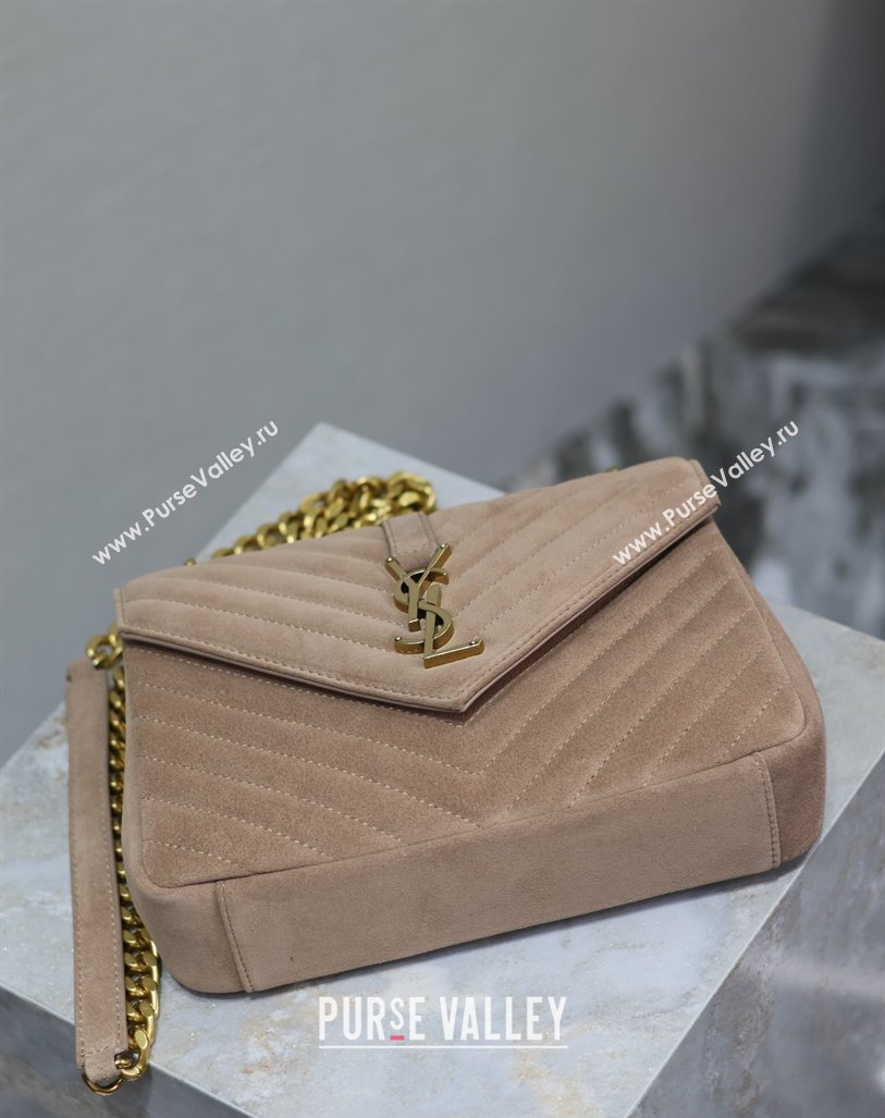 Saint Laurent Medium Monogram College Bag in Suede 392737 Dark Beige 2025 (YY-250520054)