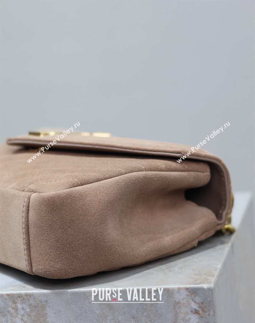 Saint Laurent Medium Monogram College Bag in Suede 392737 Dark Beige 2025 (YY-250520054)