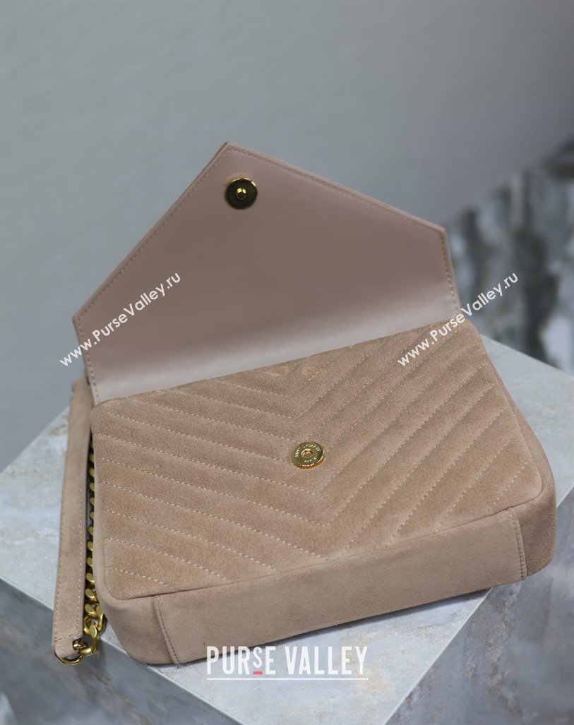 Saint Laurent Medium Monogram College Bag in Suede 392737 Dark Beige 2025 (YY-250520054)