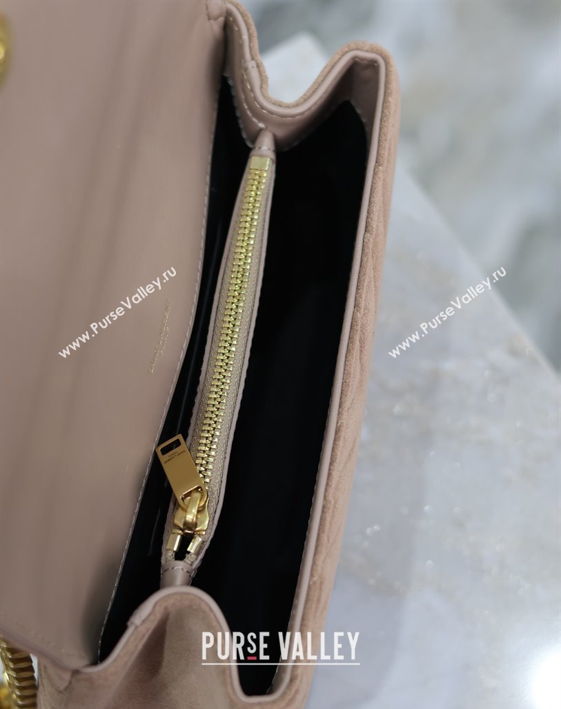 Saint Laurent Medium Monogram College Bag in Suede 392737 Dark Beige 2025 (YY-250520054)