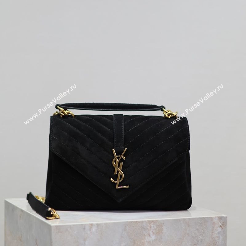 Saint Laurent Medium Monogram College Bag in Suede 392737 Black 2025 (YY-250520056)