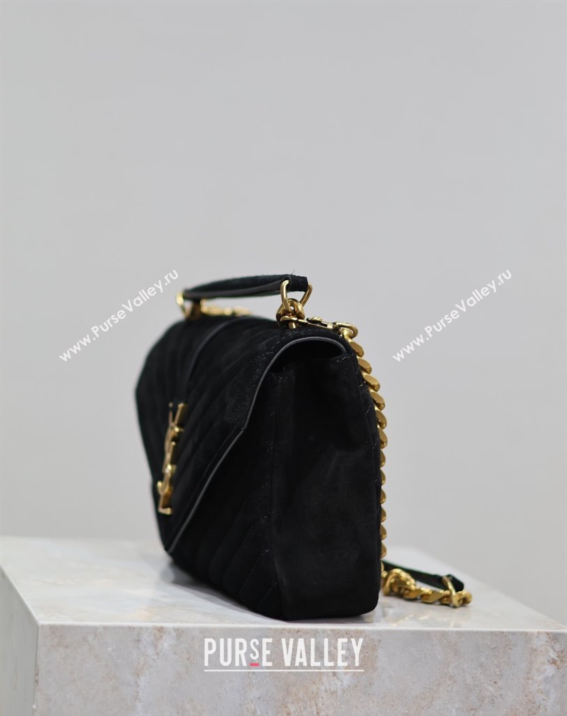Saint Laurent Medium Monogram College Bag in Suede 392737 Black 2025 (YY-250520056)
