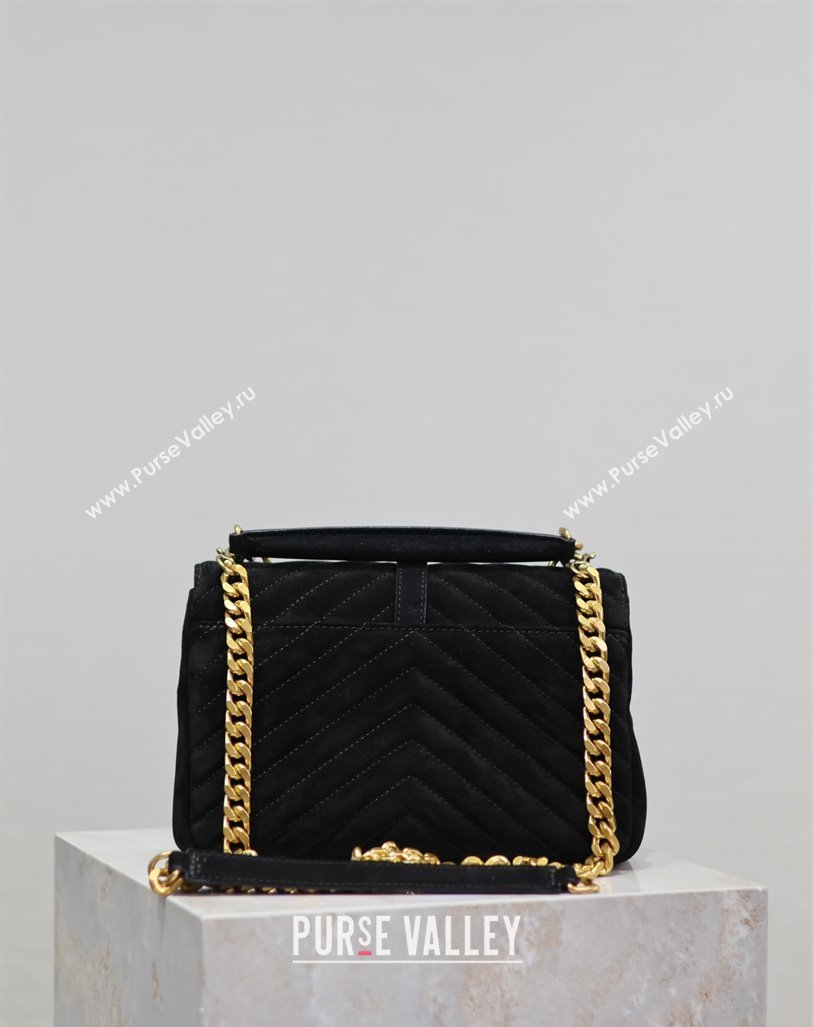 Saint Laurent Medium Monogram College Bag in Suede 392737 Black 2025 (YY-250520056)