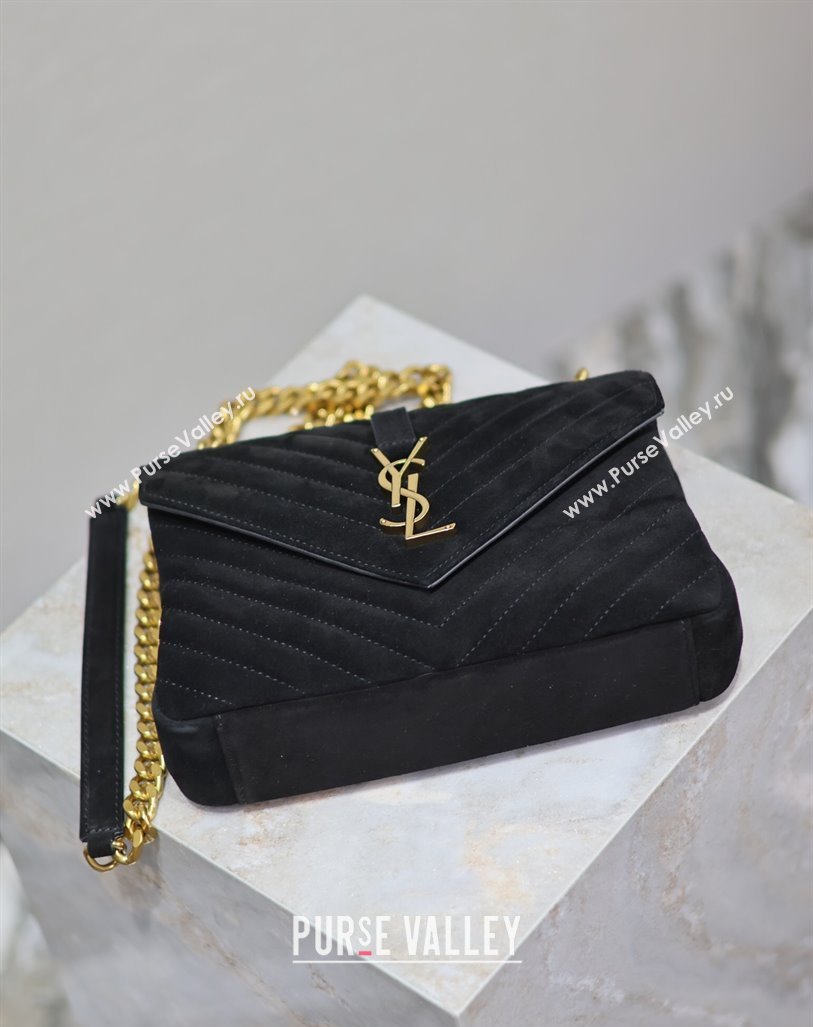 Saint Laurent Medium Monogram College Bag in Suede 392737 Black 2025 (YY-250520056)