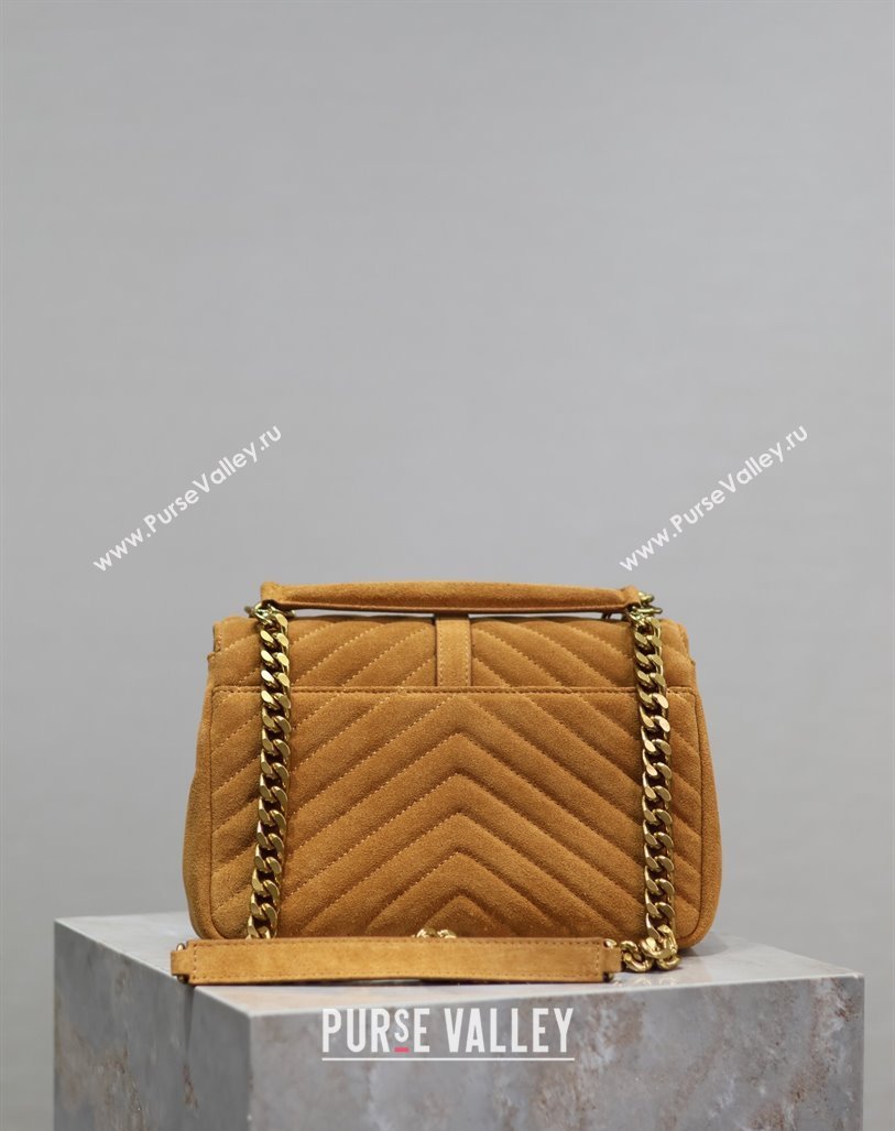 Saint Laurent Medium Monogram College Bag in Suede 392737 Clay Yellow 2025 (YY-250520057)