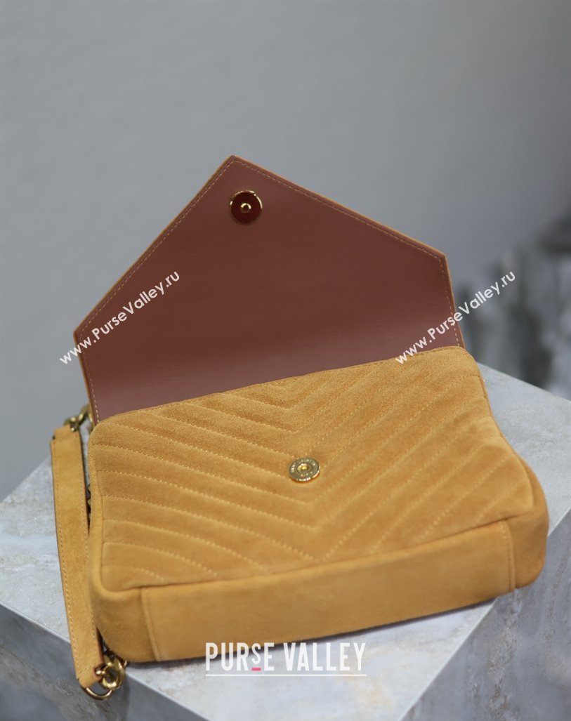 Saint Laurent Medium Monogram College Bag in Suede 392737 Clay Yellow 2025 (YY-250520057)