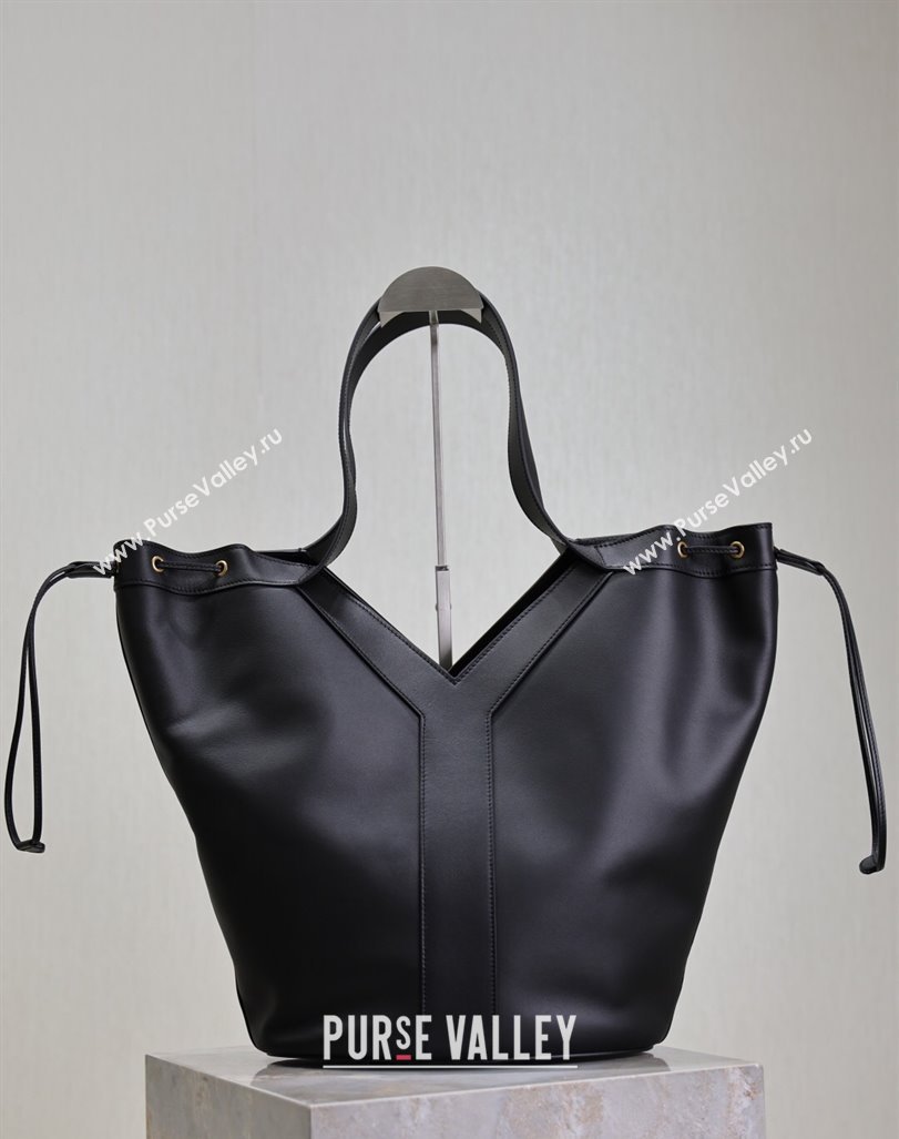 Saint Laurent Y Large Hobo Bag in Leather Black 2025 833160 (YY-250520041)