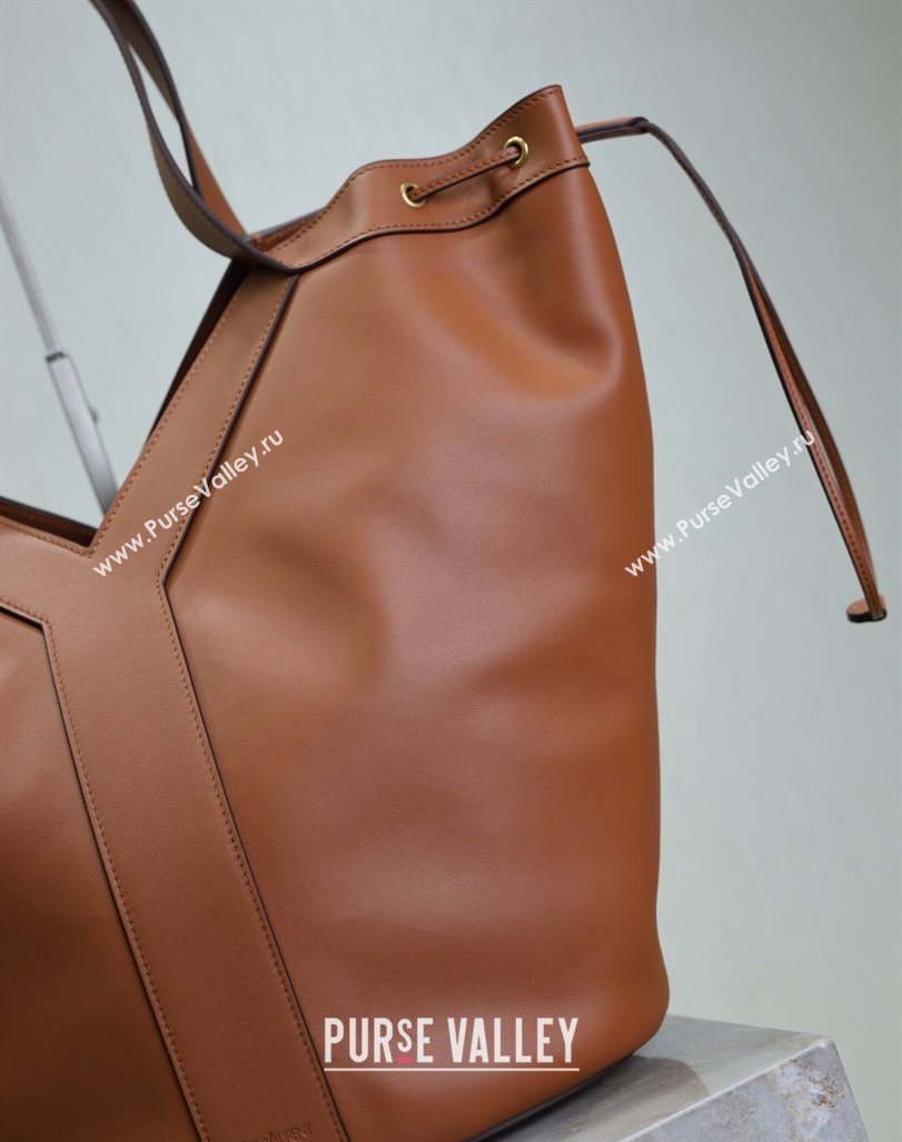 Saint Laurent Y Large Hobo Bag in Leather Brown 2025 833160 (YY-250520040)