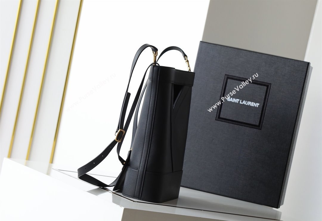 Saint Laurent Y Small Bucket Bag in Leather Black 2025 808224 (YY-250520042)
