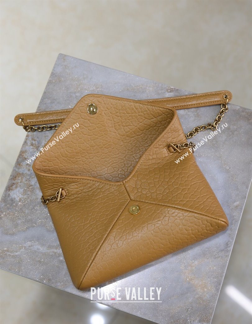 Saint Laurent Cassandre Chain Clutch in Embossed Lambskin Clay Yellow 2025 819271 (YY-250625101)