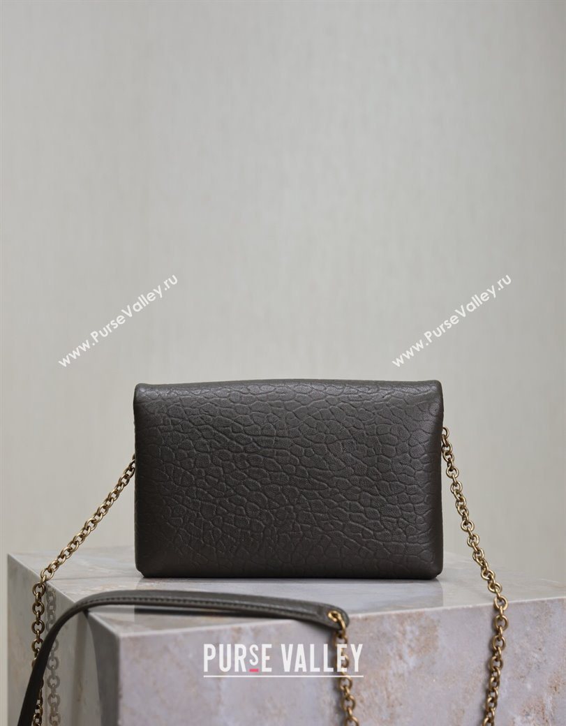 Saint Laurent Cassandre Chain Clutch in Embossed Lambskin Green 2025 819271 (YY-250625102)
