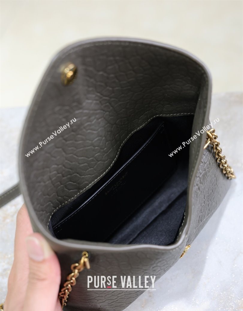 Saint Laurent Cassandre Chain Clutch in Embossed Lambskin Green 2025 819271 (YY-250625102)