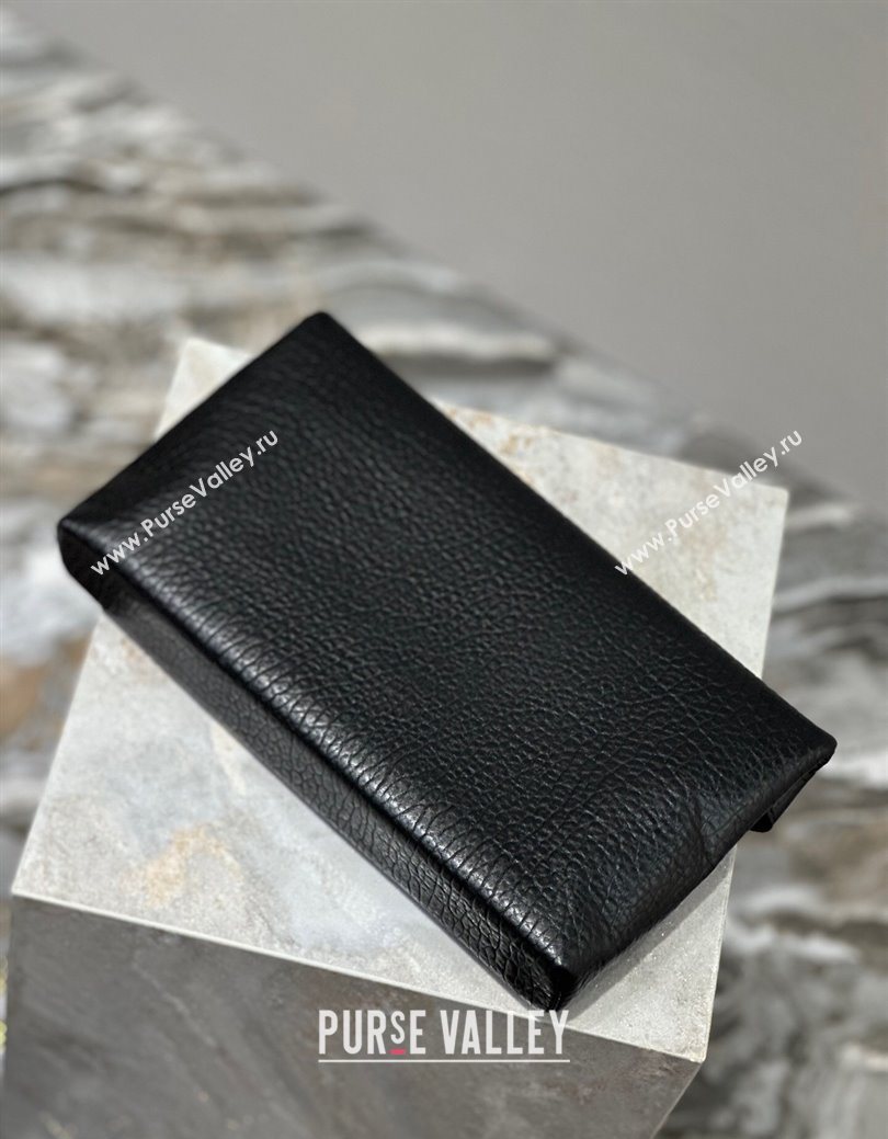 Saint Laurent Cassandre Large Envelope Pouch in Embossed Lambskin Black/Gold 2025 769307 (YY-250625104)