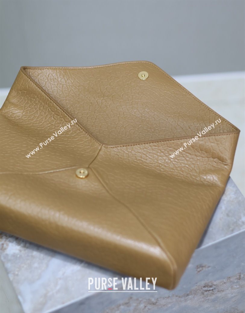 Saint Laurent Cassandre Large Envelope Pouch in Embossed Lambskin Clay Yellow 2025 769307 (YY-250625105)
