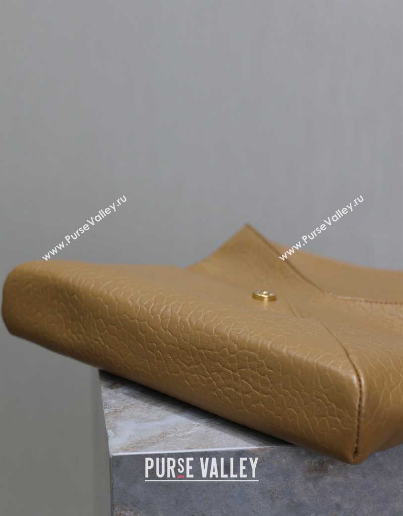 Saint Laurent Cassandre Large Envelope Pouch in Embossed Lambskin Clay Yellow 2025 769307 (YY-250625105)