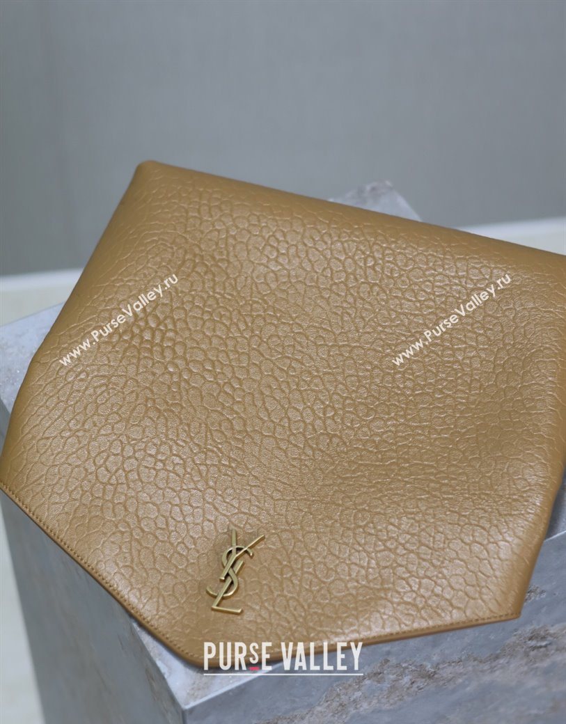 Saint Laurent Cassandre Large Envelope Pouch in Embossed Lambskin Clay Yellow 2025 769307 (YY-250625105)