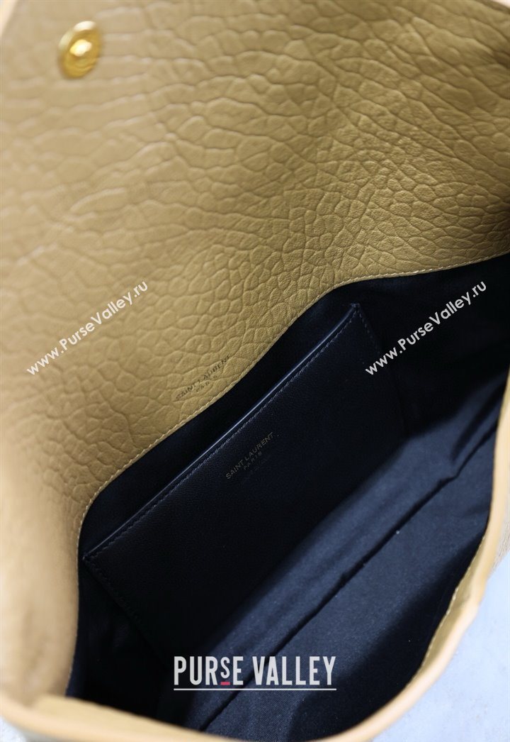 Saint Laurent Cassandre Large Envelope Pouch in Embossed Lambskin Clay Yellow 2025 769307 (YY-250625105)