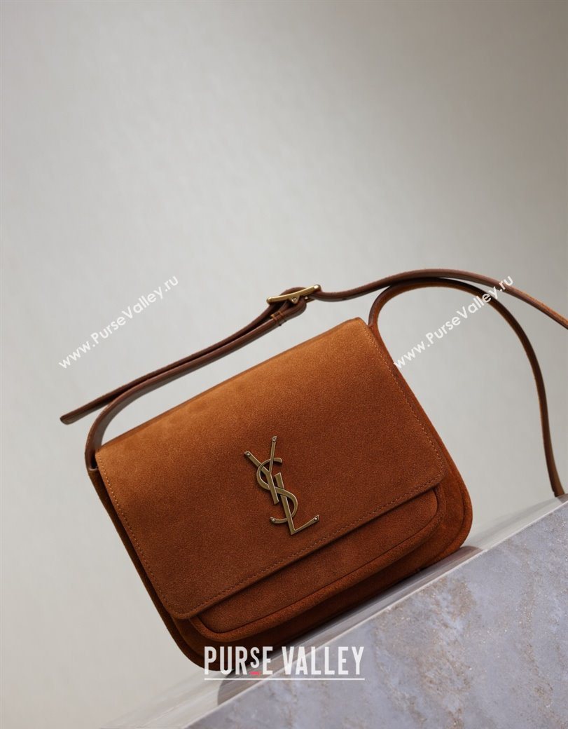Saint Laurent Niki Satchel Bag in Suede Clay Brown 2025 718556 (YY-250625082)
