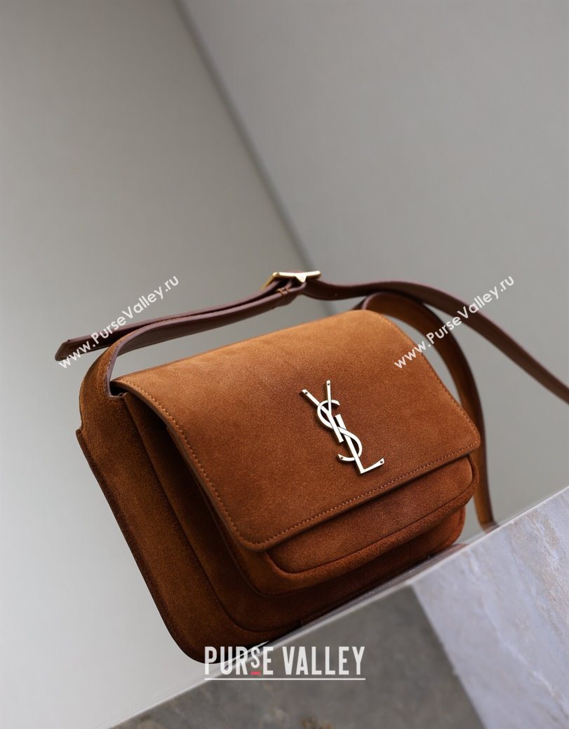 Saint Laurent Niki Satchel Bag in Suede Clay Brown 2025 718556 (YY-250625082)