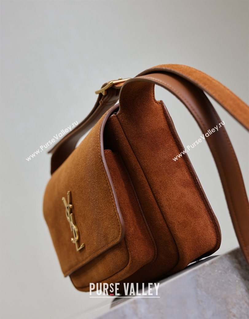 Saint Laurent Niki Satchel Bag in Suede Clay Brown 2025 718556 (YY-250625082)