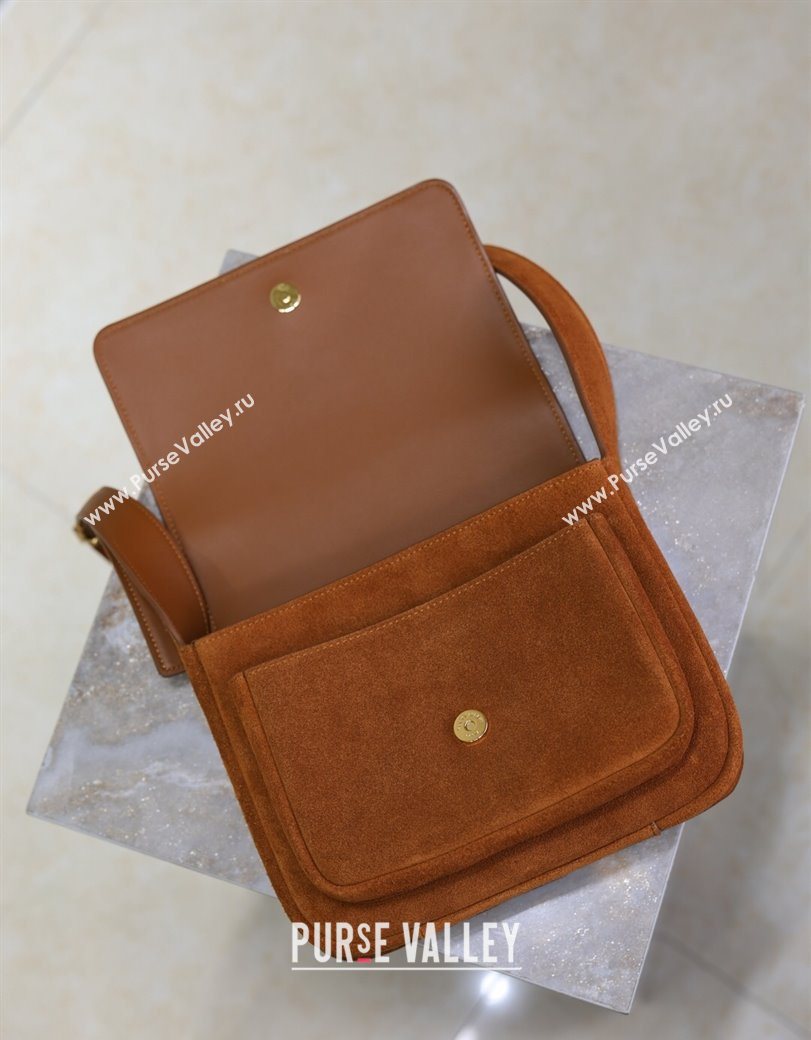 Saint Laurent Niki Satchel Bag in Suede Clay Brown 2025 718556 (YY-250625082)