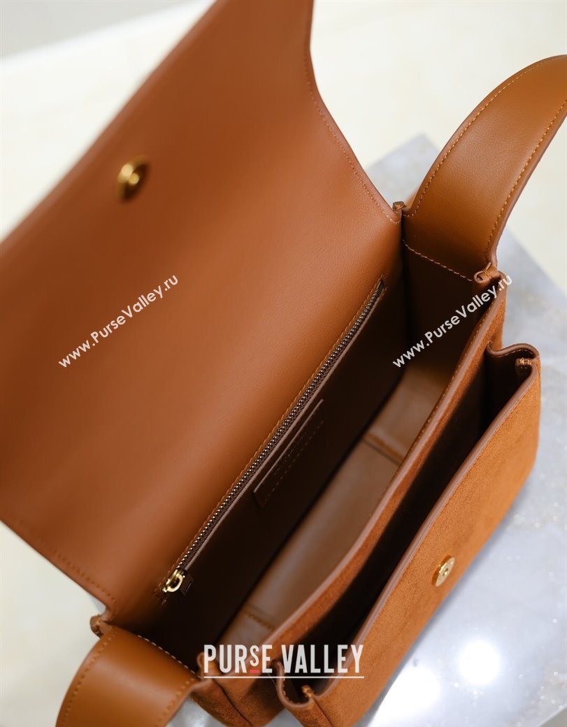 Saint Laurent Niki Satchel Bag in Suede Clay Brown 2025 718556 (YY-250625082)