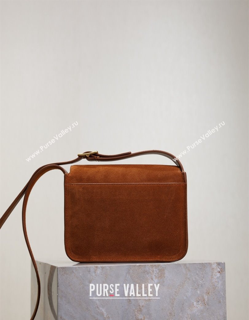 Saint Laurent Niki Satchel Bag in Suede Clay Brown 2025 718556 (YY-250625082)