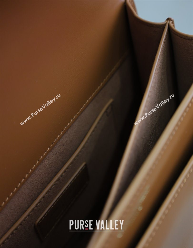 Saint Laurent Sunset Medium Bag in Box Leather 442906 Caramel Brown 2025 (YY-250625095)
