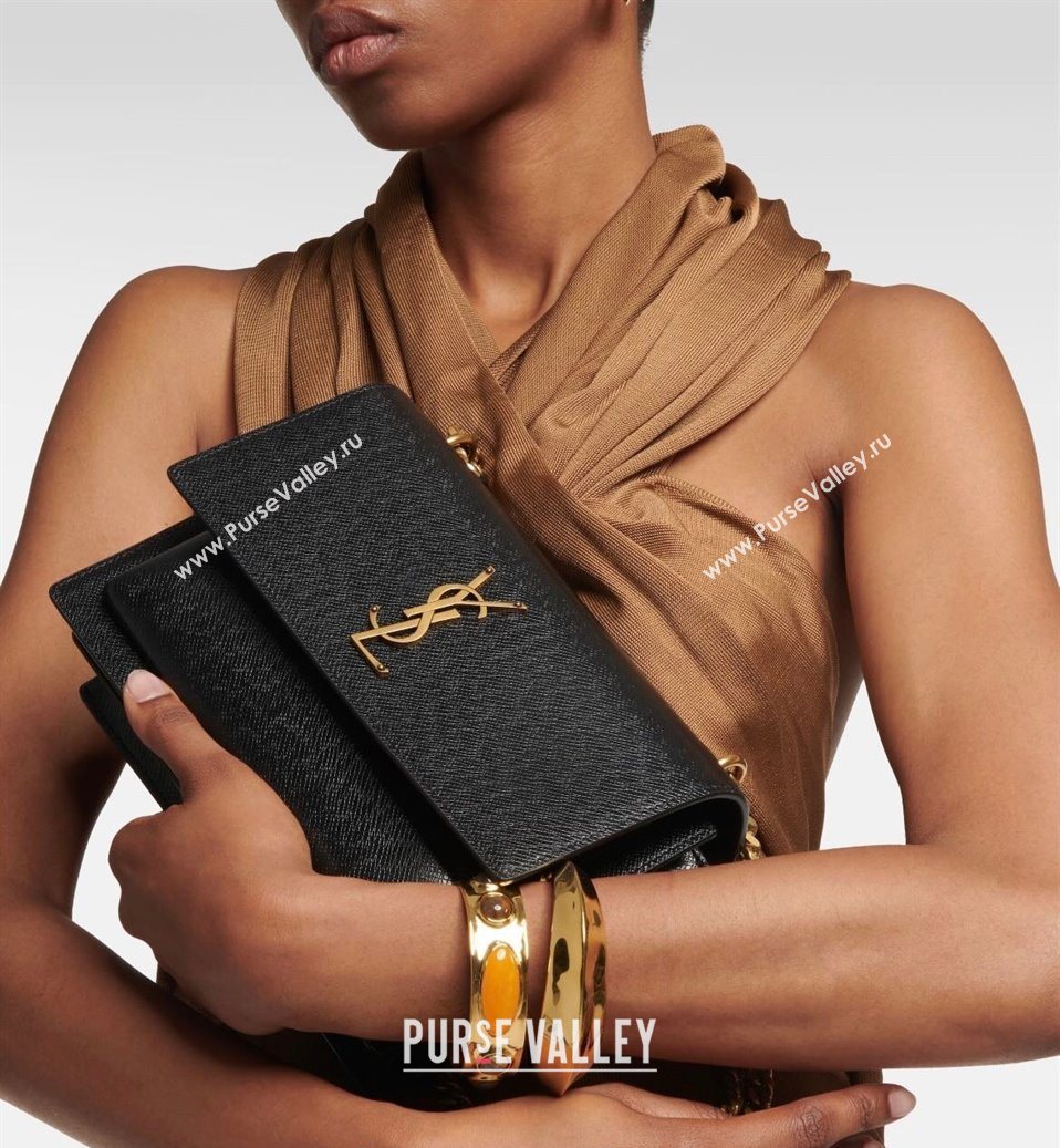 Saint Laurent Sunset Medium Bag in Saffiano Leather 442906 Black/Gold 2025 (YY-250625097)