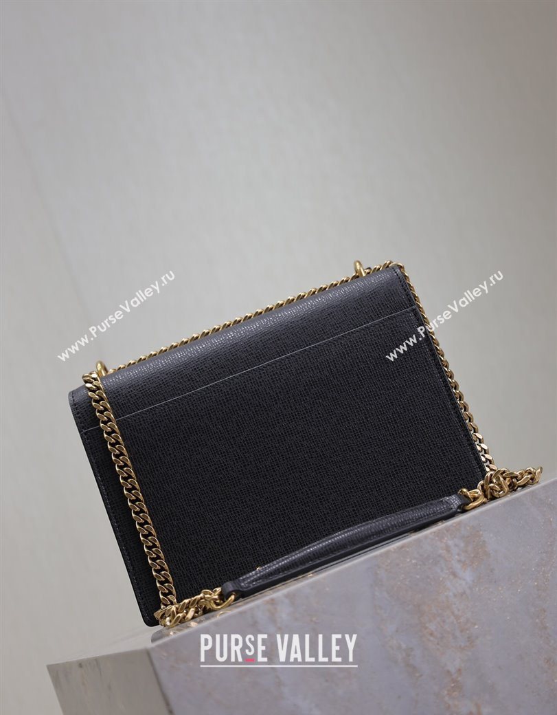 Saint Laurent Sunset Medium Bag in Saffiano Leather 442906 Black/Gold 2025 (YY-250625097)