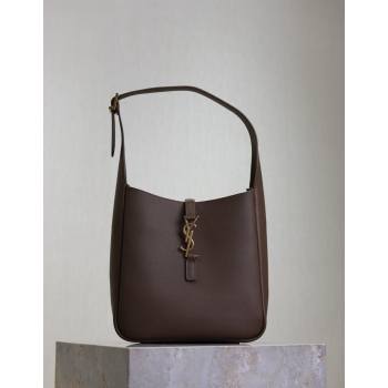 Saint Laurent LE 5 À 7 Supple Small Hobo Bag in Grained Leather 713938 Pecan Brown 2025 (YY-250625086)