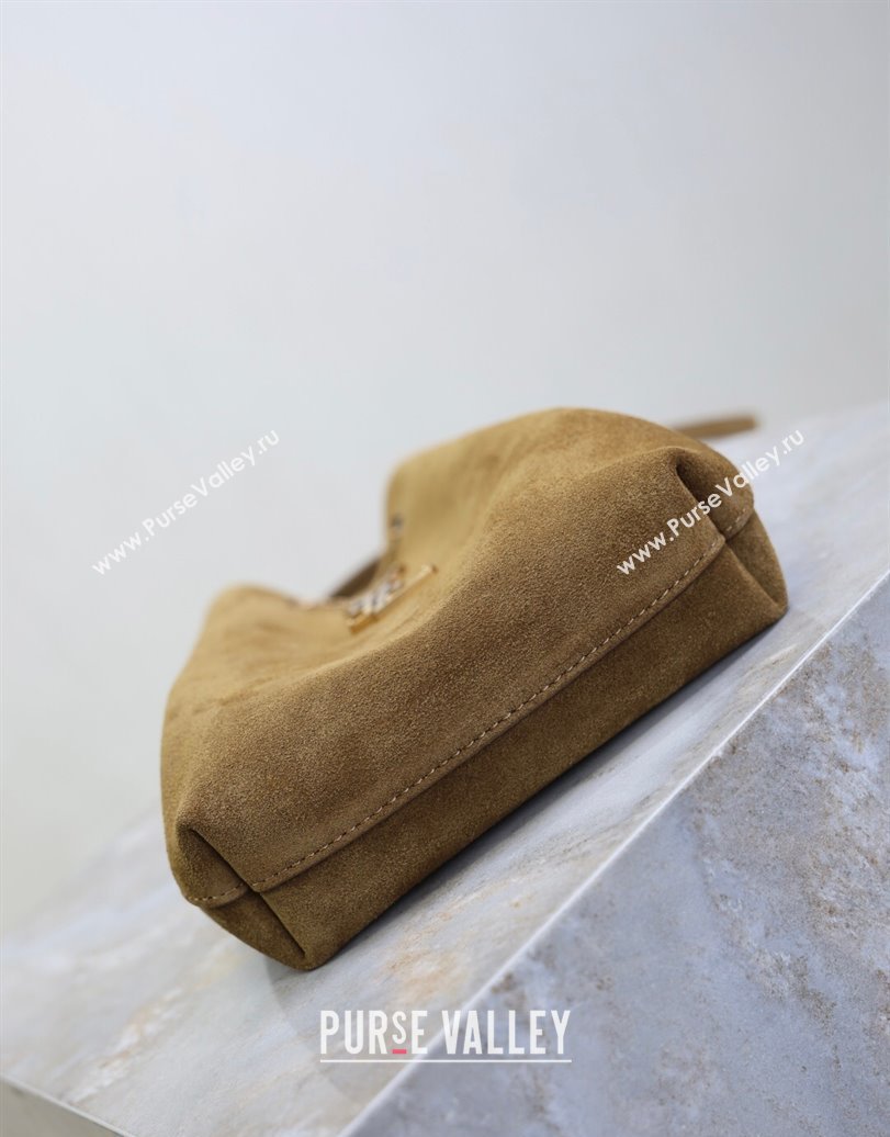 Saint Laurent Pochon Bucket Bag in Suede Brown 2025 801070 (YY-250924127)