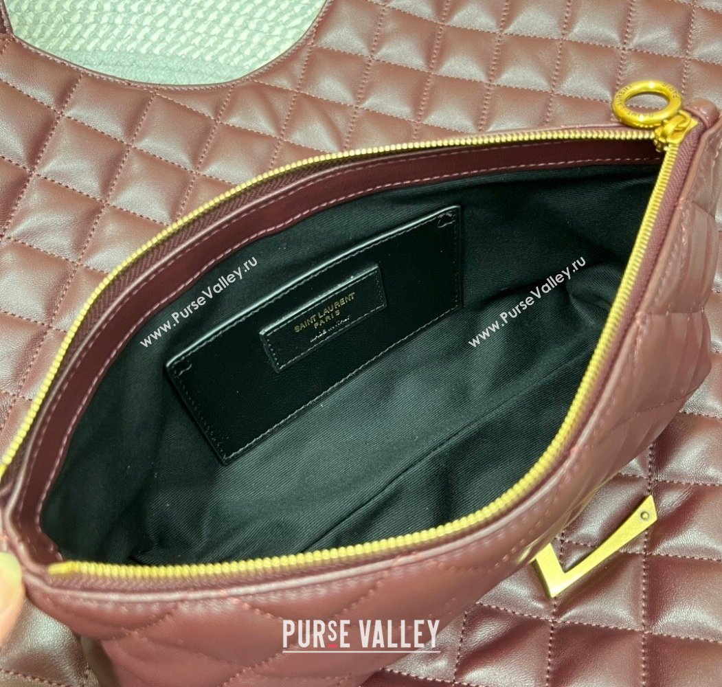 Saint Laurent Icare Maxi Shopping Bag in Quilted Nappa Leather 698651 Burgundy 2025 (nana-250924072)