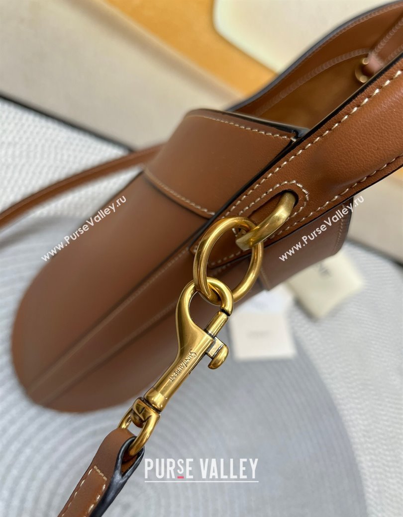 Saint Laurent Y Top Handle Bucket Bag in Leather Brick Brown 2025 840891 (nana-250924077)