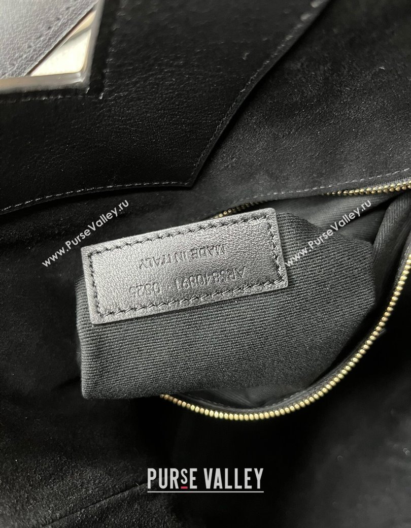 Saint Laurent Y Top Handle Bucket Bag in Leather Black 2025 840891 (nana-250924078)