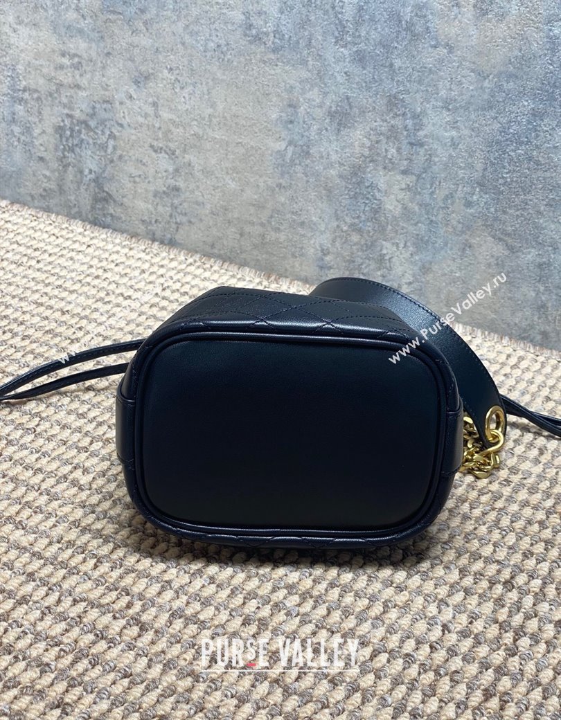 Saint Laurent Cassandre Bucket Bag in Lambskin Leather Black 2025 840886 (YY-250924079)