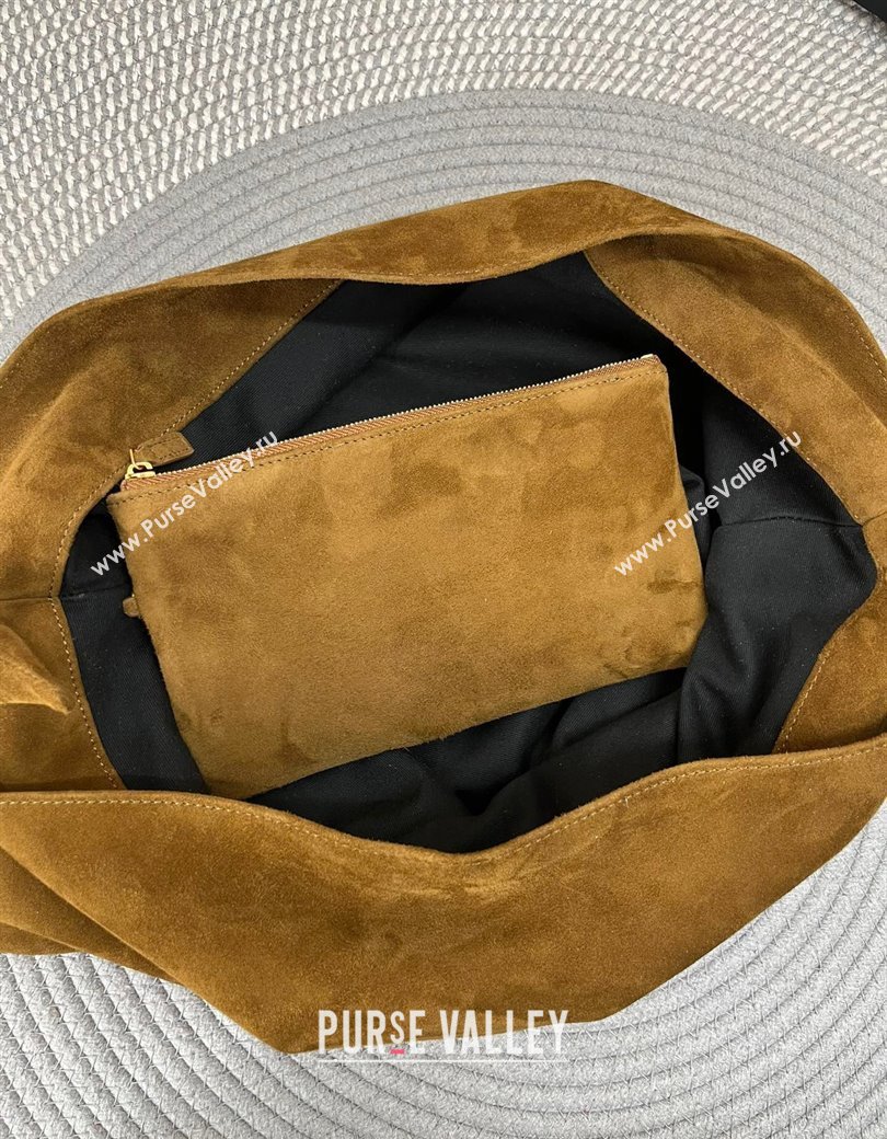 Saint Laurent Amalia Bag in Suede with Chain Brown 2025 834750 (nana-250924049)