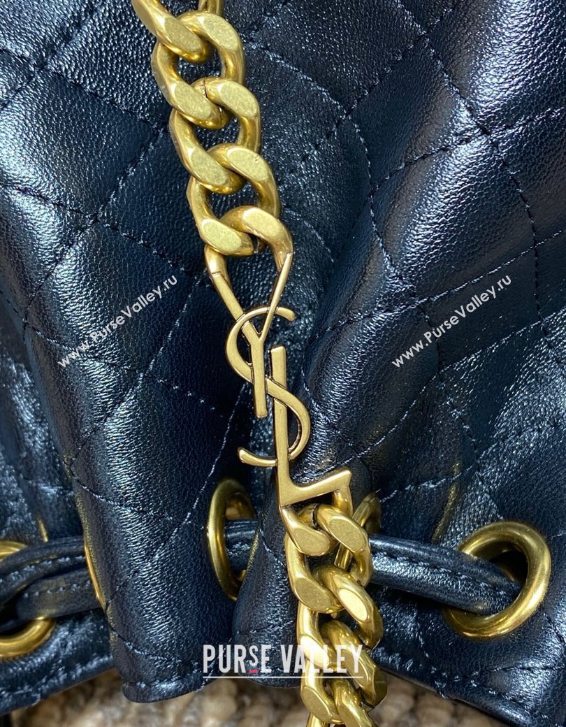 Saint Laurent Cassandre Bucket Bag in Lambskin Leather Black 2025 840886 (YY-250924079)