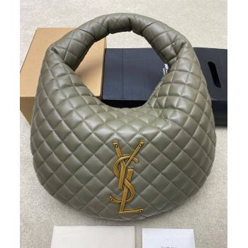Saint Laurent Icarino Hobo Bag in Quilted Nappa Leather Dusty Green 2025 858160 (YY-250924068)