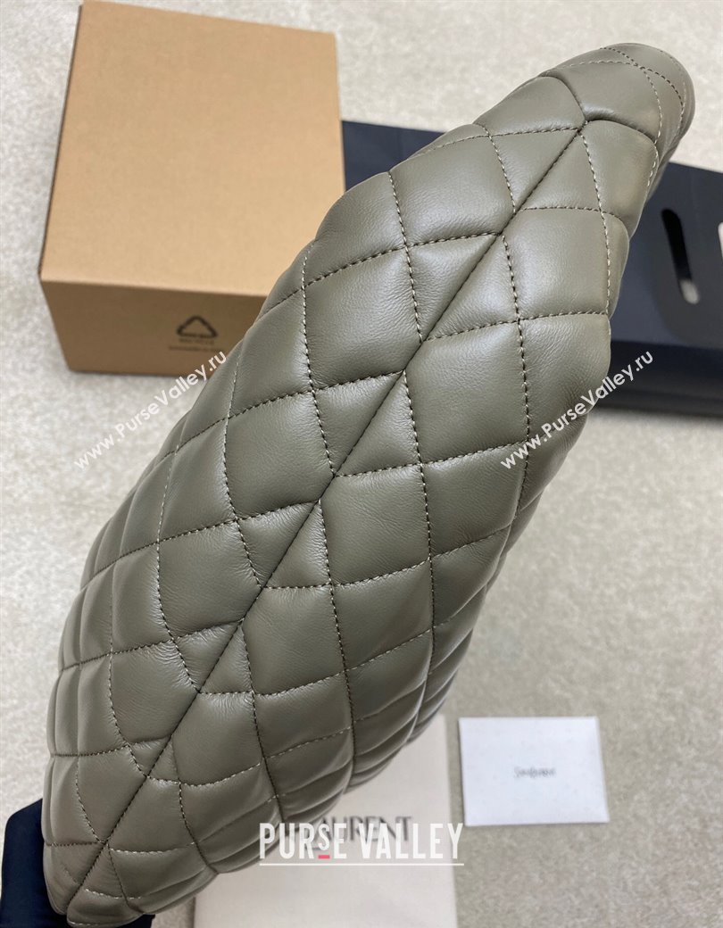 Saint Laurent Icarino Hobo Bag in Quilted Nappa Leather Dusty Green 2025 858160 (YY-250924068)