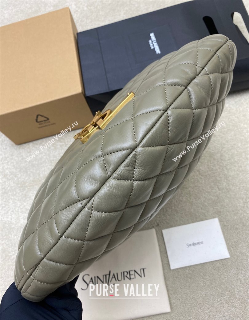 Saint Laurent Icarino Hobo Bag in Quilted Nappa Leather Dusty Green 2025 858160 (YY-250924068)